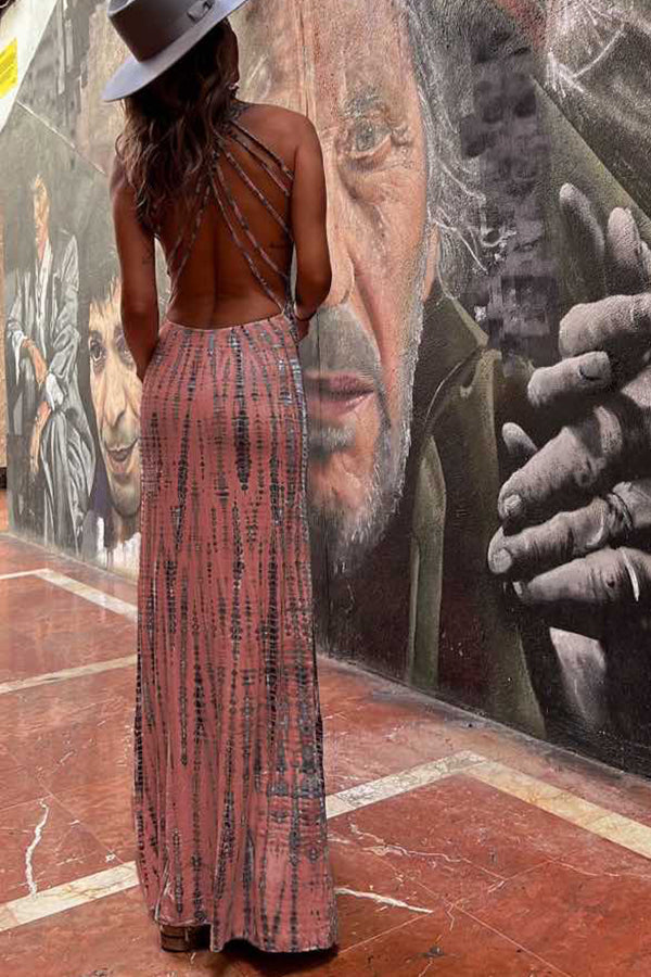 Naomy – Buntes Maxikleid mit fließender Silhouette