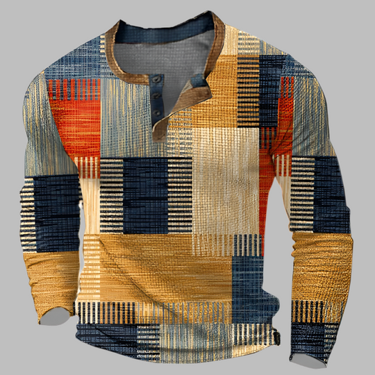 Antoine - Langarmshirt mit Patchwork-Design