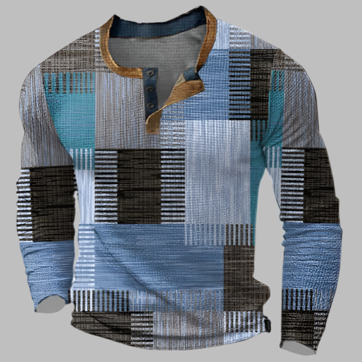 Antoine - Langarmshirt mit Patchwork-Design