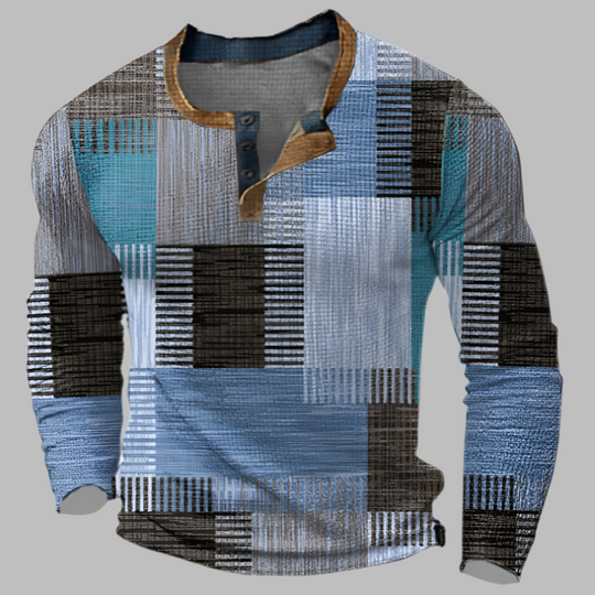 Antoine - Langarmshirt mit Patchwork-Design