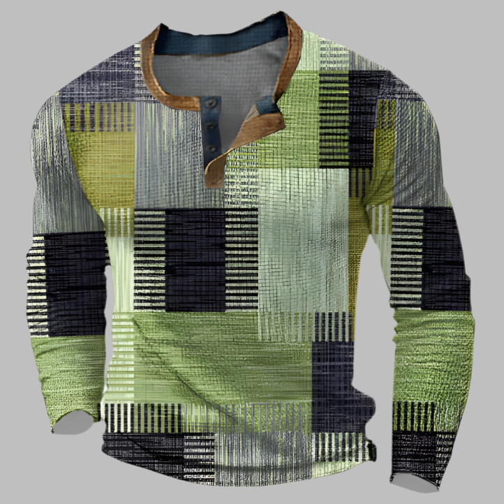 Antoine - Langarmshirt mit Patchwork-Design
