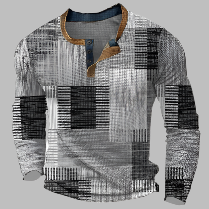 Antoine - Langarmshirt mit Patchwork-Design