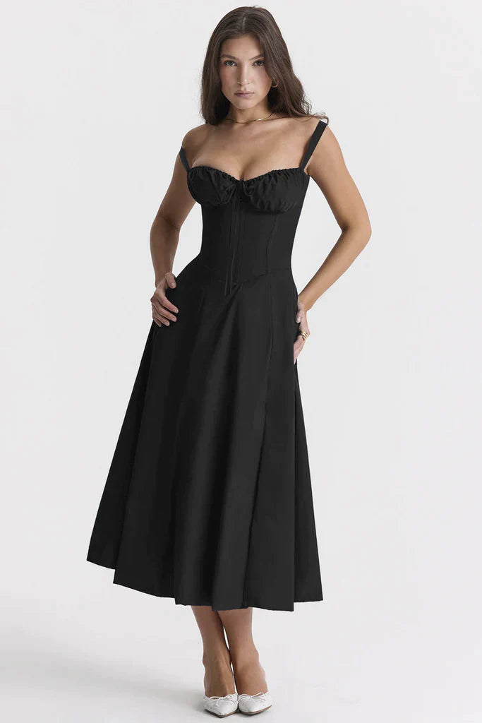 Carmea - Florales Bustierkleid mit Taillenformung