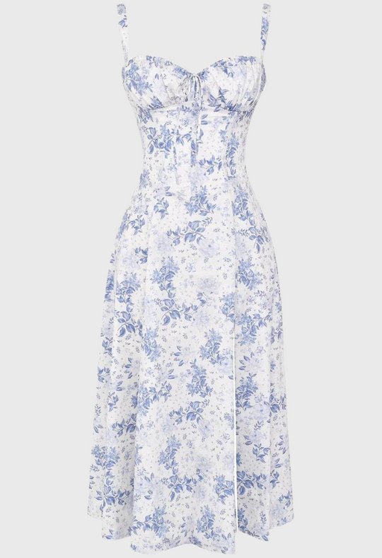 Carmea - Florales Bustierkleid mit Taillenformung
