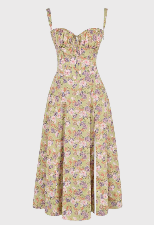 Carmea - Florales Bustierkleid mit Taillenformung