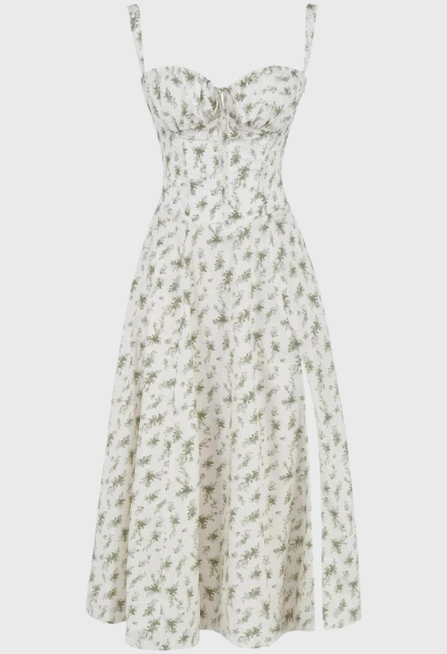 Carmea - Florales Bustierkleid mit Taillenformung