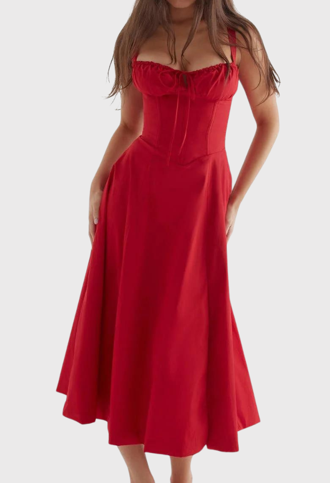 Carmea - Florales Bustierkleid mit Taillenformung