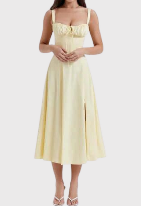 Carmea - Florales Bustierkleid mit Taillenformung