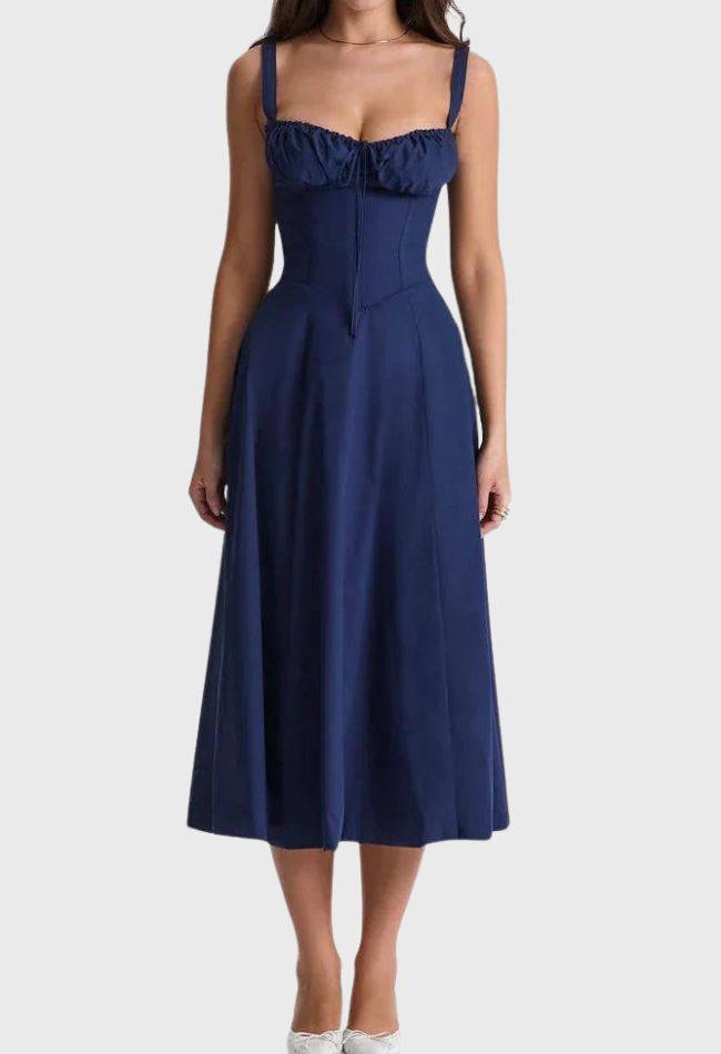 Carmea - Florales Bustierkleid mit Taillenformung