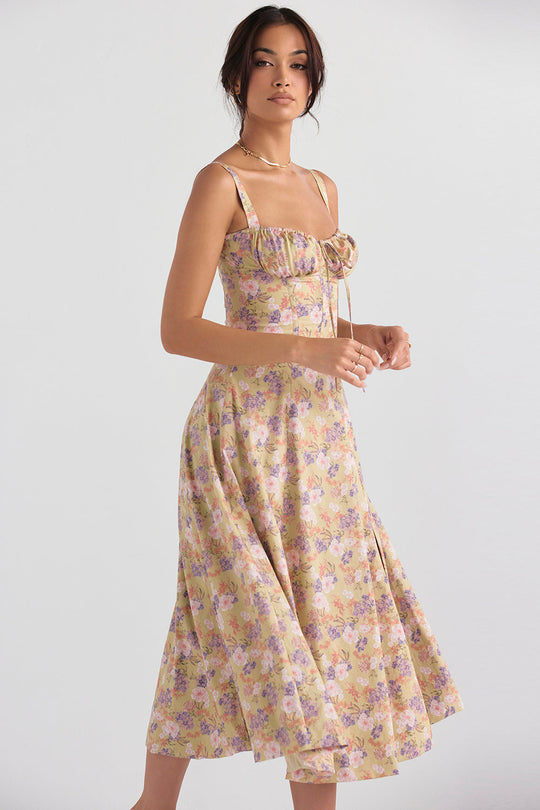 Carmea - Florales Bustierkleid mit Taillenformung