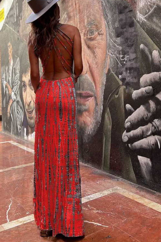 Naomy – Buntes Maxikleid mit fließender Silhouette